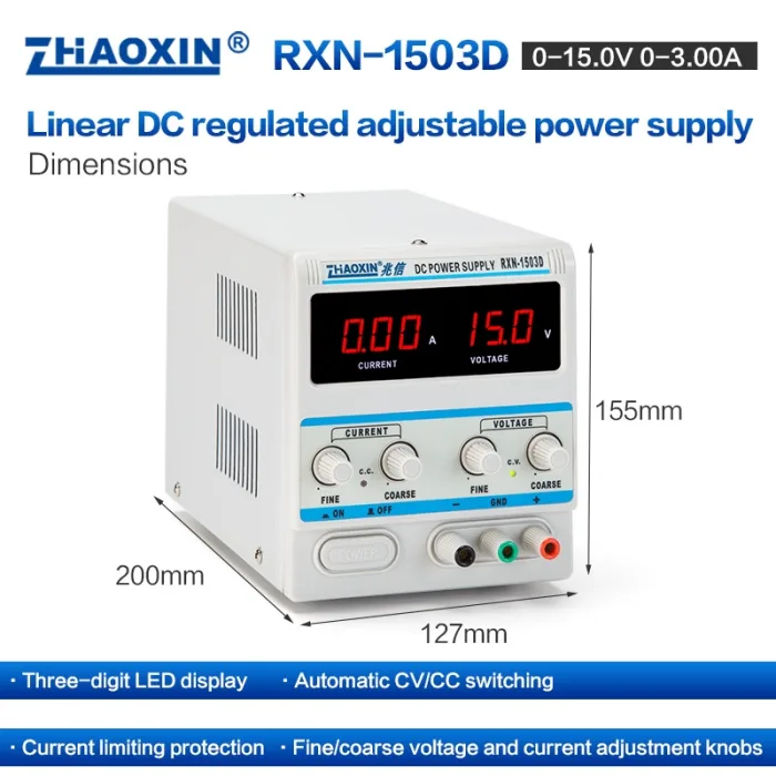Linear DC adjustable power supply RXN Series Mode: RXN-1503D
