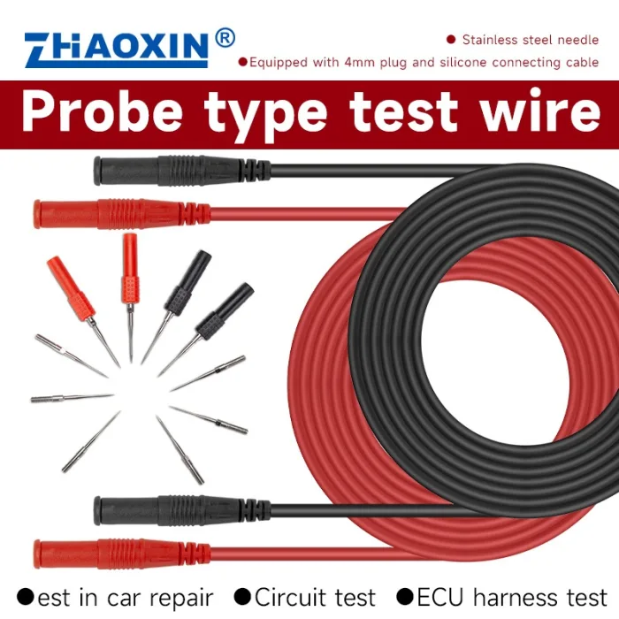 Probe type test wire Stainless steel needle Equipped with 4mm plug and silicone connecting cable 1909-4-10-2