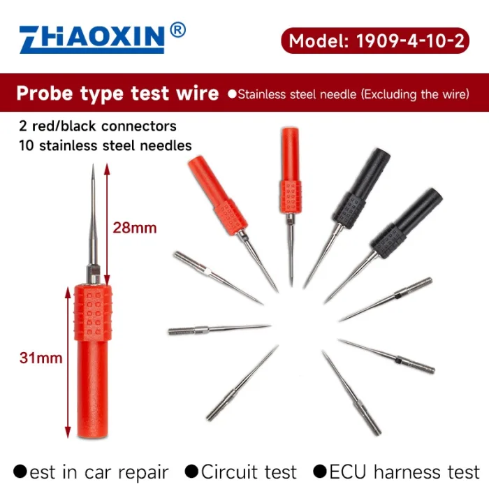 Probe type test wire Stainless steel needle Equipped with 4mm plug and silicone connecting cable 1909-4-10-2