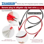 Plug-type banana plug to alligator clip test wire 201-A198RD