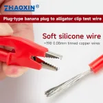 Plug-type banana plug to alligator clip test wire 201-A198RD