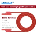 4mm safe banana plug cable (Extensible) 243-15RD