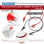 Plug-type banana plug to alligator clip test wire 254-A198BK