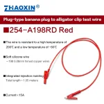 Plug-type banana plug to alligator clip test wire 254-A198RD