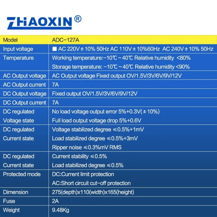 AC/DC Adjustable Power Supply Mode: ADC-127A