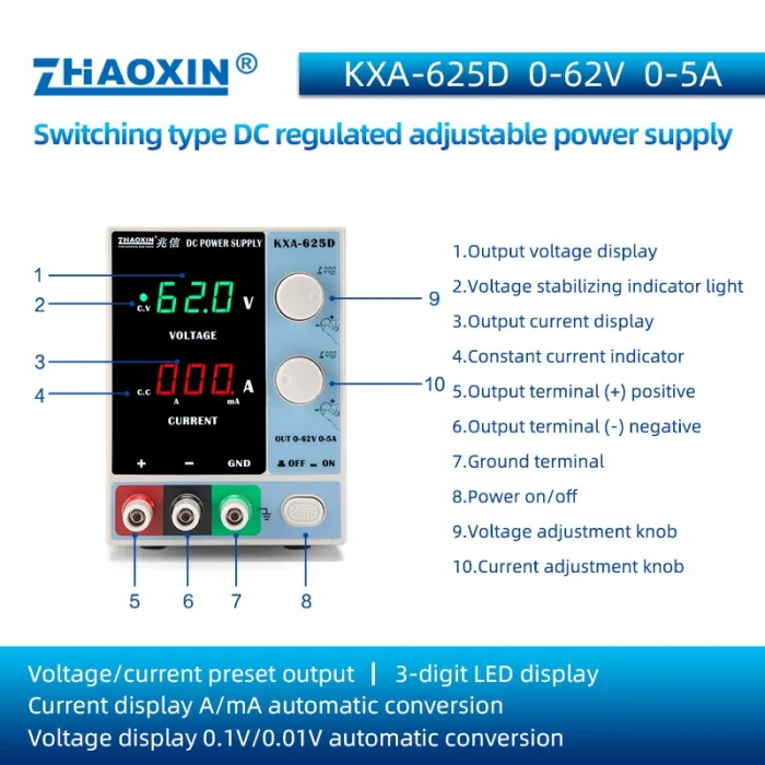 KXA Series CNC Switching DC constant power supply KXA-625D