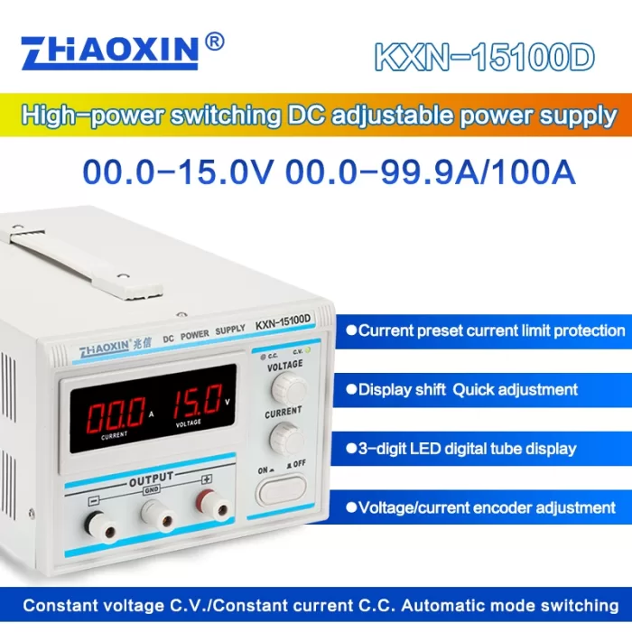 Switch type DC adjustable power supply KXN series  Model: KXN-15100D