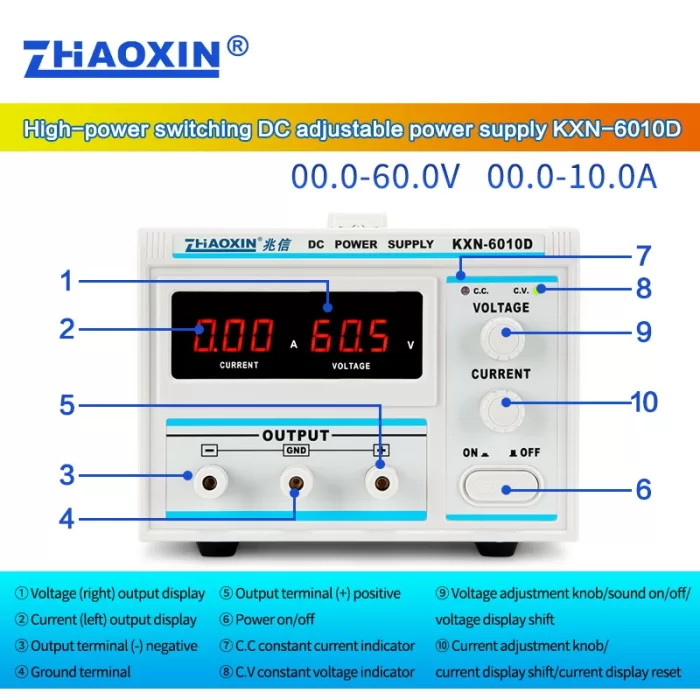 Switch type DC adjustable power supply KXN series  Model: KXN-6010D