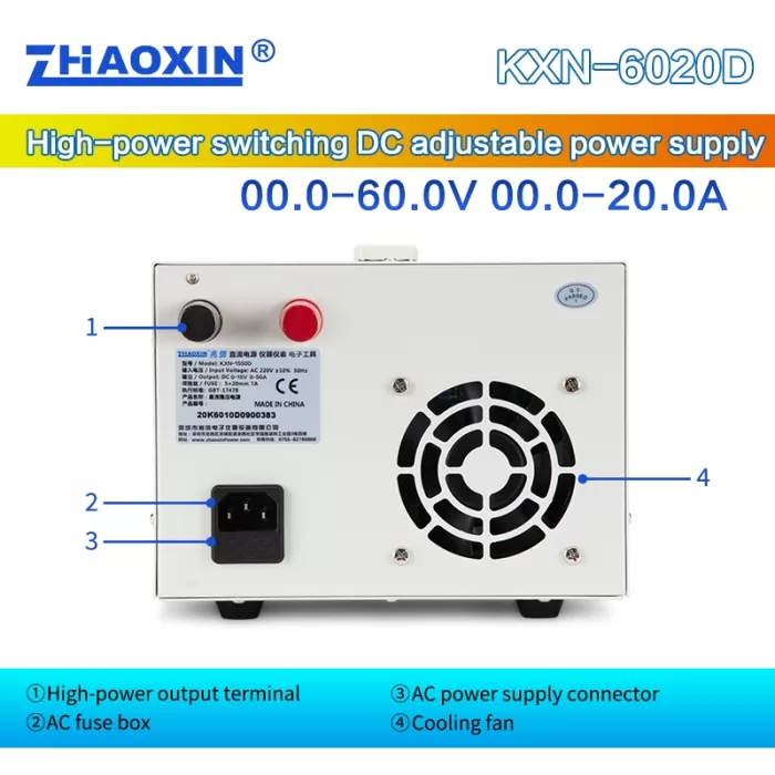 Switch type DC adjustable power supply KXN series  Model: KXN-6020D