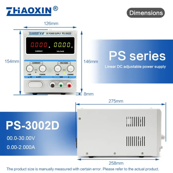 Linear DC adjustable power supply PS Series Mode: PS-3002D