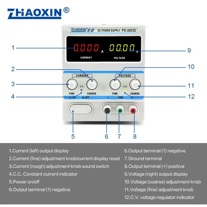 Linear DC adjustable power supply PS Series Mode: PS-3003D