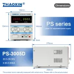 Linear DC adjustable power supply PS Series Mode: PS-3005D
