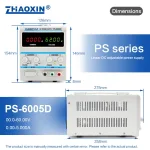 Linear DC adjustable power supply PS Series Mode: PS-6005D