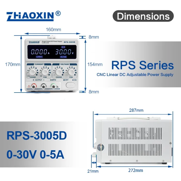 Linear DC adjustable power supply RPS Series Mode: RPS-3005D