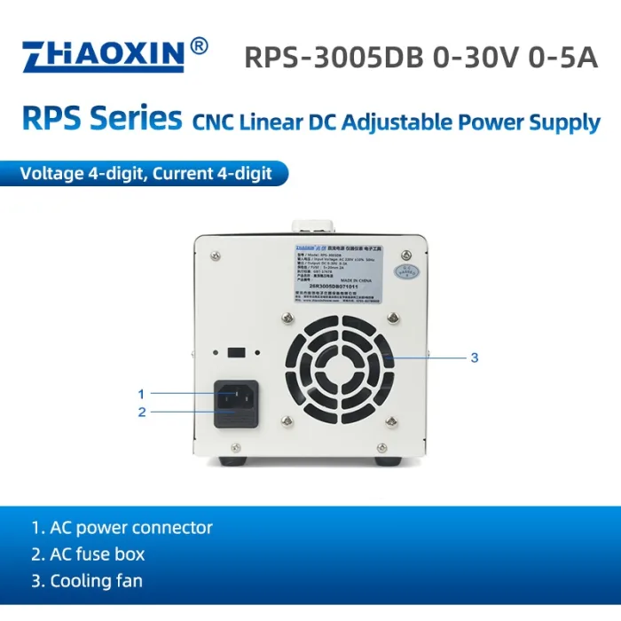 Linear DC adjustable power supply RPS Series Mode: RPS-3005DB
