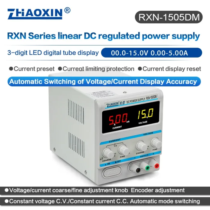Linear DC adjustable power supply RXN Series Mode: RXN-1505DM