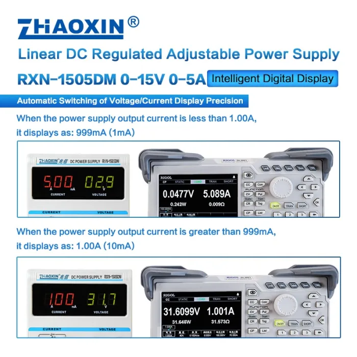 Linear DC adjustable power supply RXN Series Mode: RXN-1505DM