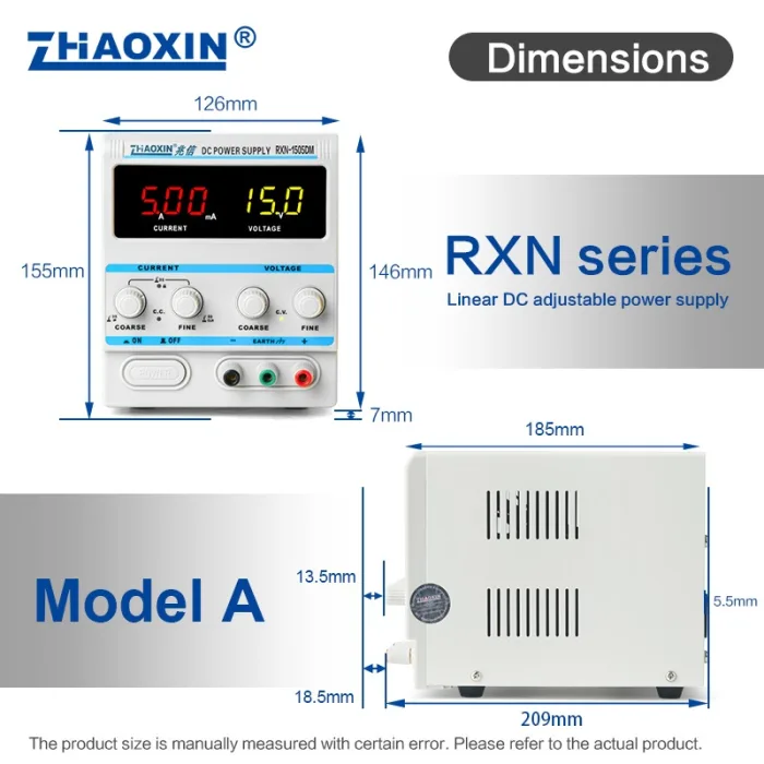 Linear DC adjustable power supply RXN Series Mode: RXN-1505DM
