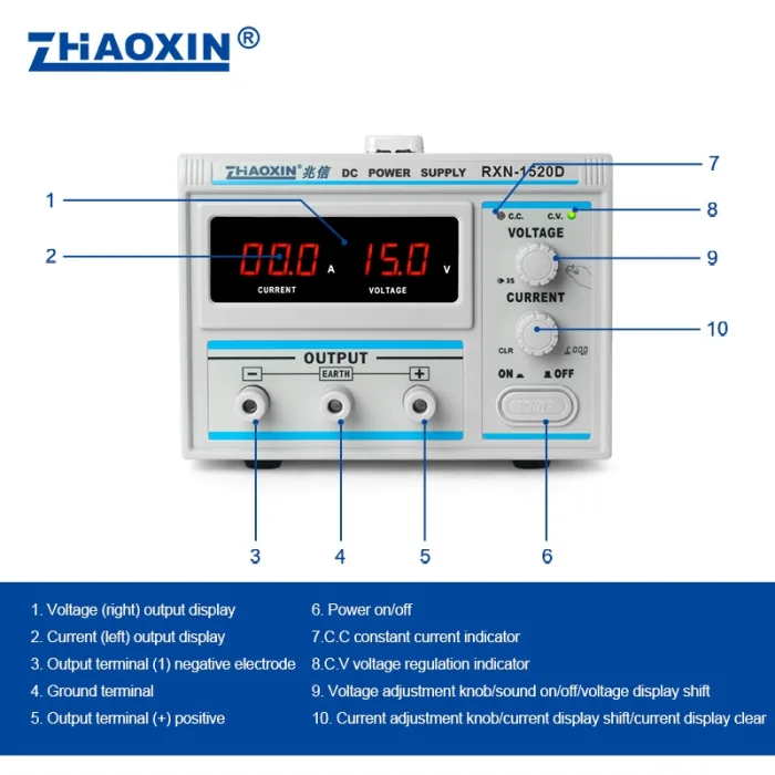 Linear DC adjustable power supply RXN Series Mode: RXN-1520D