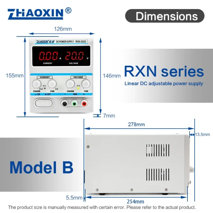 Linear DC adjustable power supply RXN Series Mode: RXN-202D