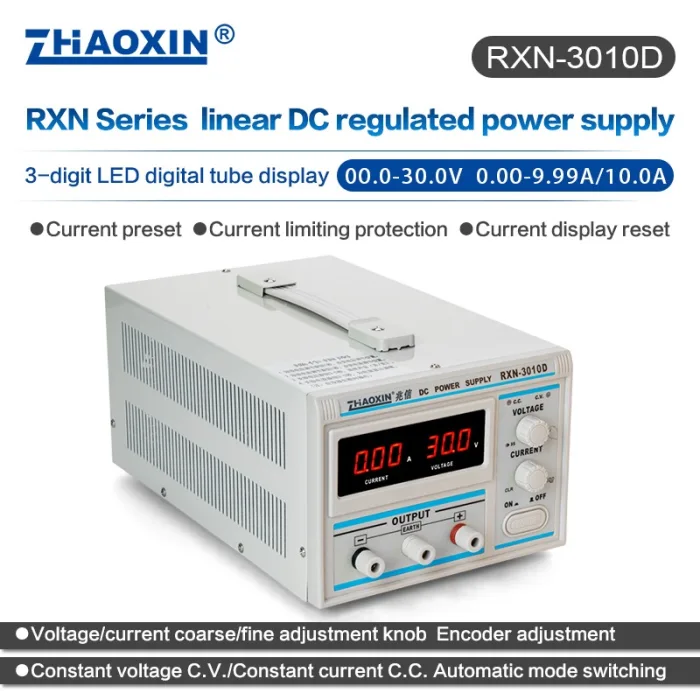 Linear DC adjustable power supply RXN Series Mode: RXN-3010D