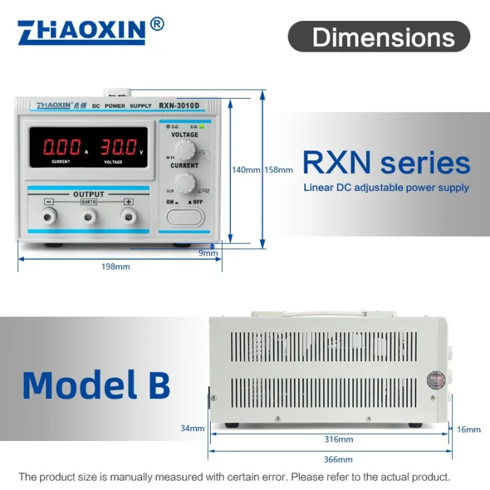 Linear DC adjustable power supply RXN Series Mode: RXN-3010D