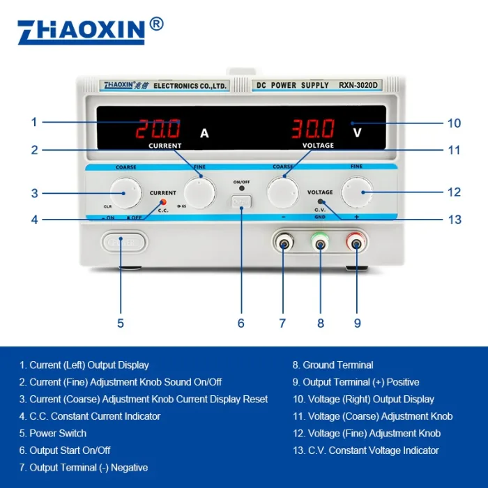Linear DC adjustable power supply RXN Series Mode: RXN-3020D