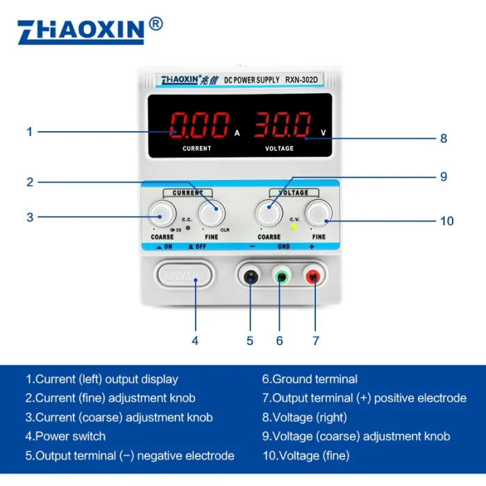 Linear DC adjustable power supply RXN Series Mode: RXN-302D