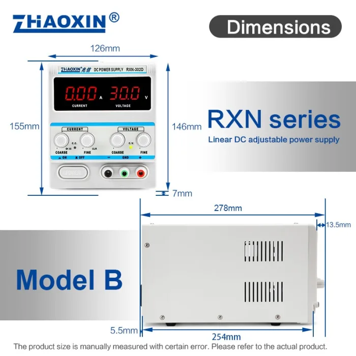 Linear DC adjustable power supply RXN Series Mode: RXN-302D