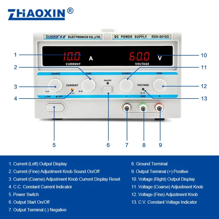 Linear DC adjustable power supply RXN Series Mode: RXN-6010D