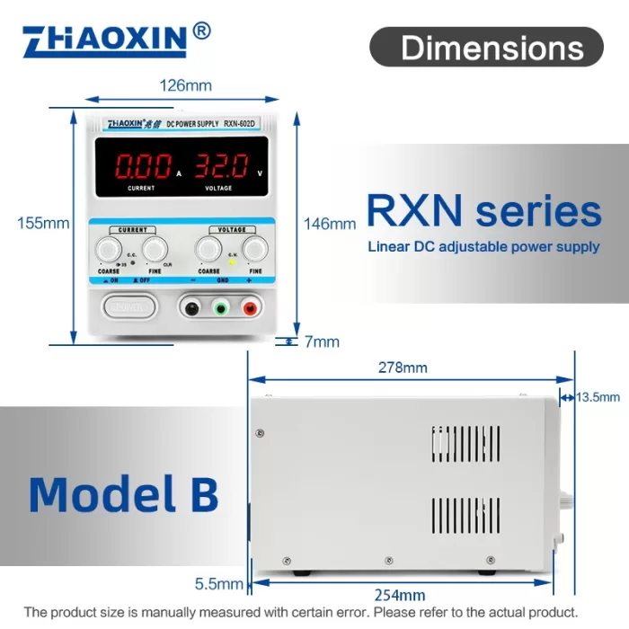 Linear DC adjustable power supply RXN Series Mode: RXN-602D