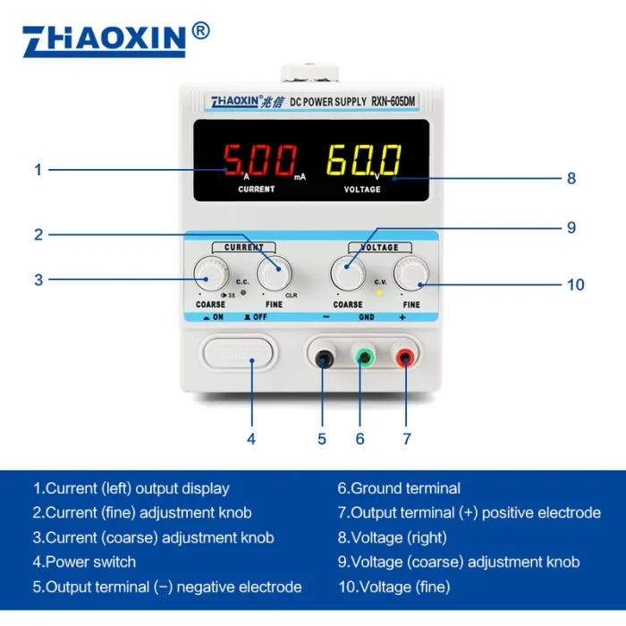 Linear DC adjustable power supply RXN Series Mode: RXN-605DM
