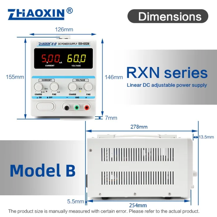 Linear DC adjustable power supply RXN Series Mode: RXN-605DM