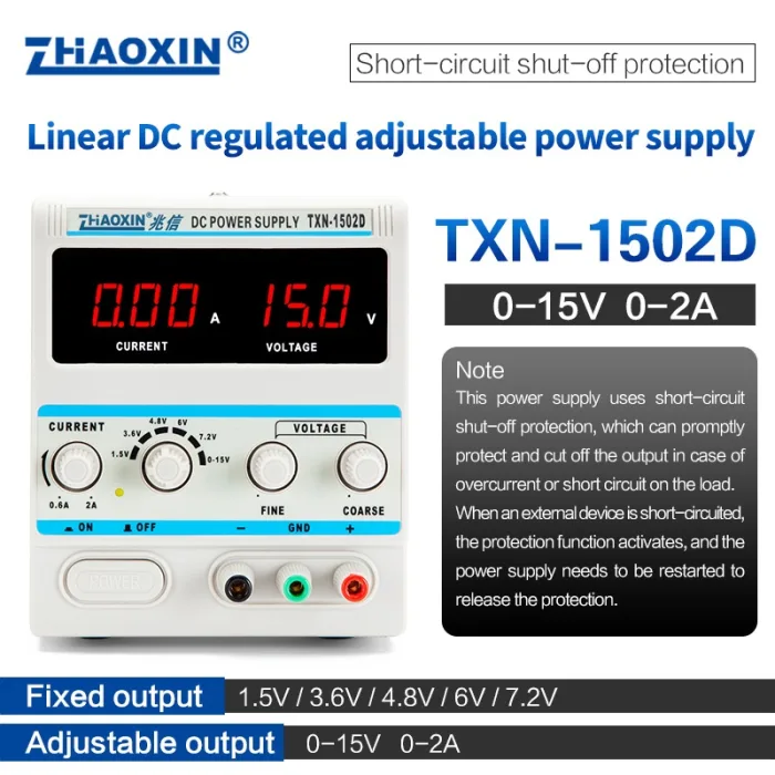 Linear DC adjustable power supply Mode: TXN-1502D