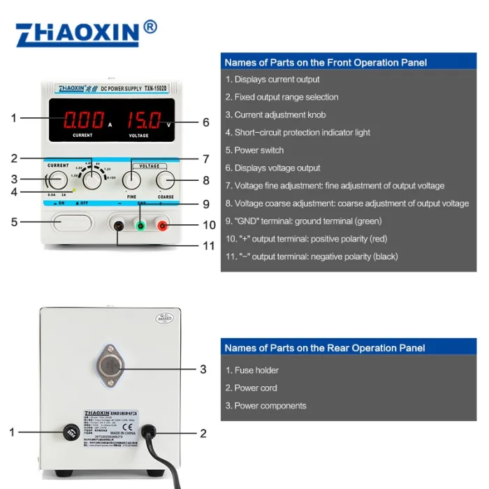 Linear DC adjustable power supply Mode: TXN-1502D