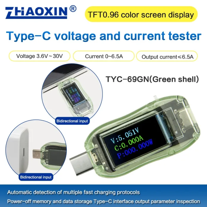 Type-C voltage and current tester TYC-69GN