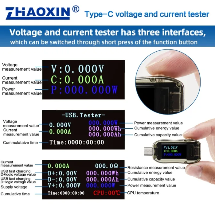 Type-C voltage and current tester TYC-69GN