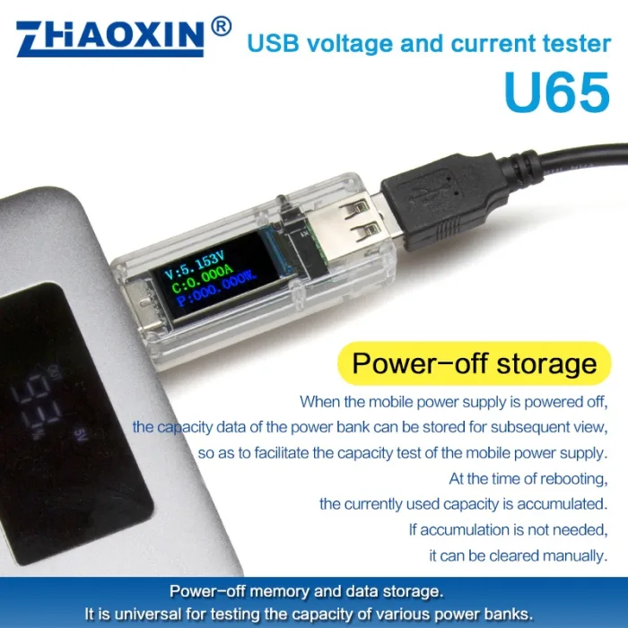 USB voltage and current tester U65-B