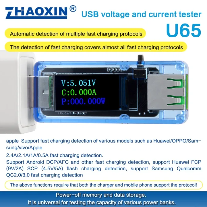 USB voltage and current tester U65-B