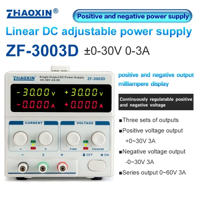 Linear DC adjustable power supply ZF Series Positive and negative power supply Mode: ZF-3003D