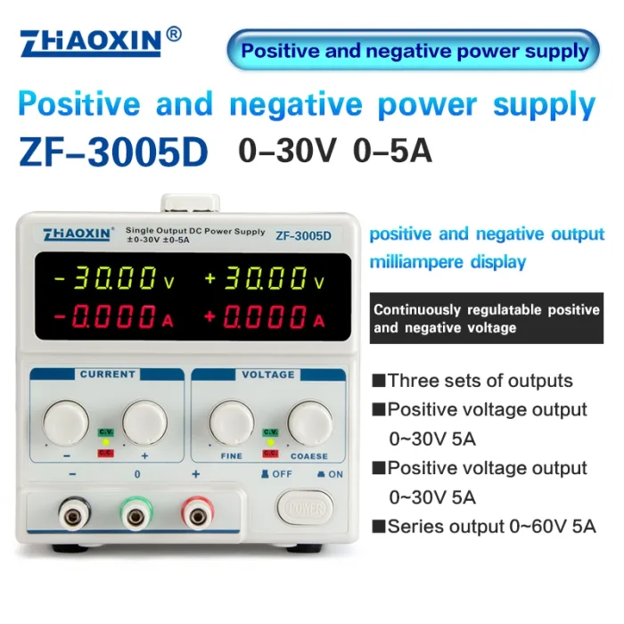 Linear DC adjustable power supply ZF Series Positive and negative power supply Mode: ZF-3005D
