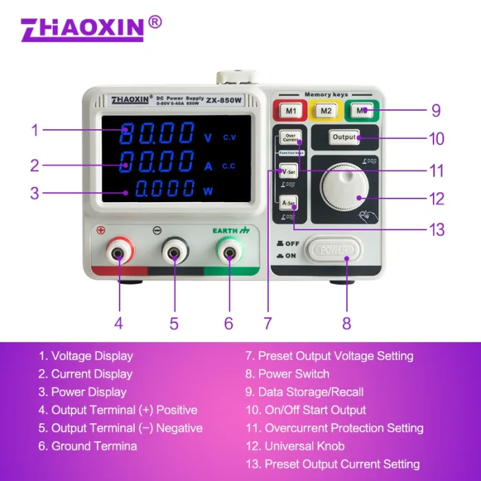 ZX Series Programmable Switching Mode Constant Power DC Power Supply ZX-850W