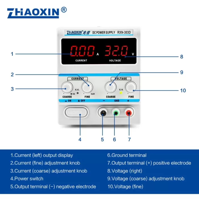 Linear DC adjustable power supply RXN Series Mode: RXN-303D